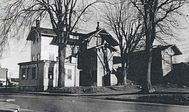 1-story frame building attached to old Narberth train station