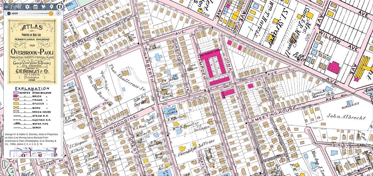 1926 map of Narberth and surroundings