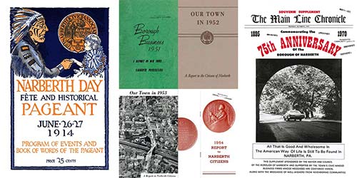 collage of covers of Narberth historical documents
