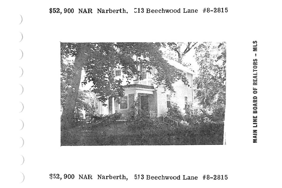 513 Beechwood Lane real estate listing, 1978