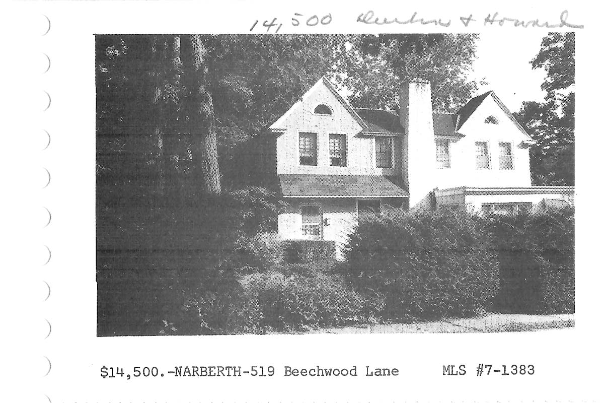 519 Beechwood Lane real estate listing, 1967