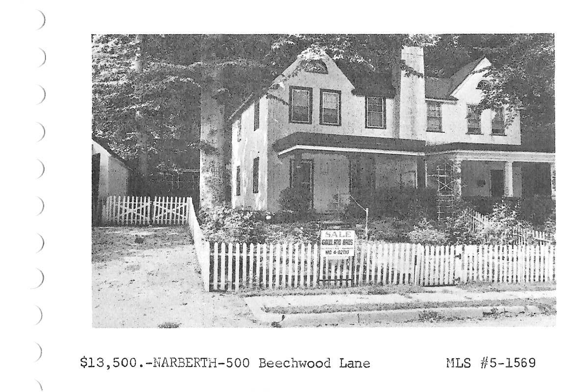 500 Beechwood Lane real estate listing, 1965