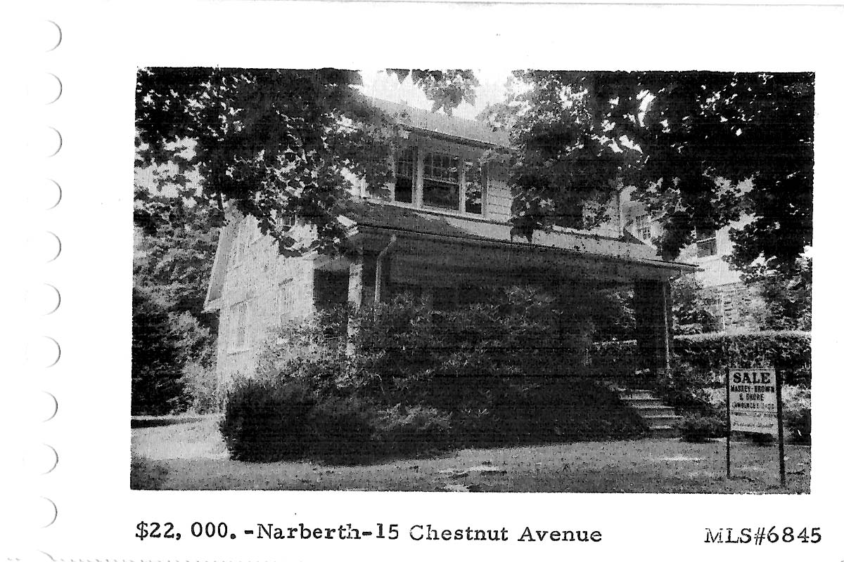 15 Chestnut Avenue real estate listing, 1961