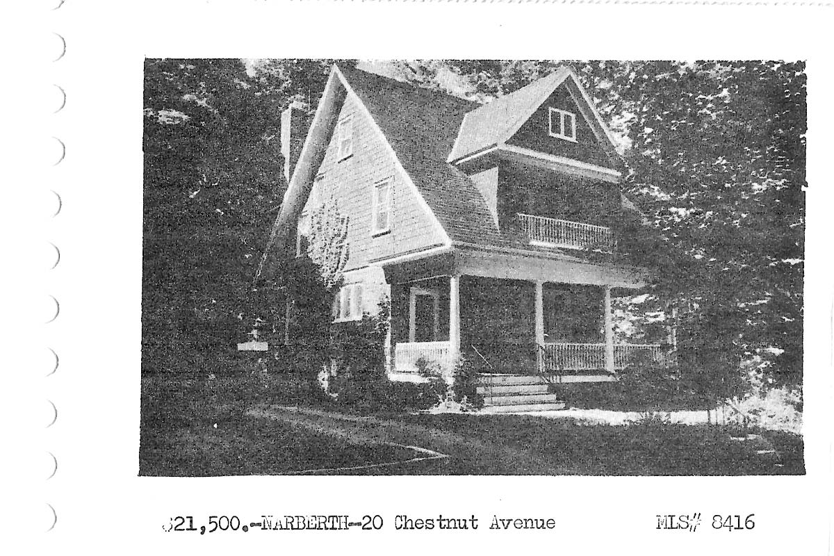20 Chestnut Avenue real estate listing, 1961