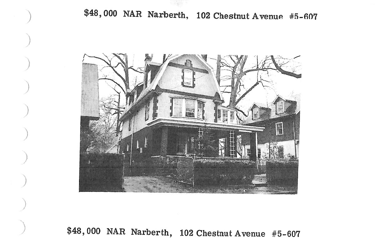 102 Chestnut Avenue real estate listing, 1975