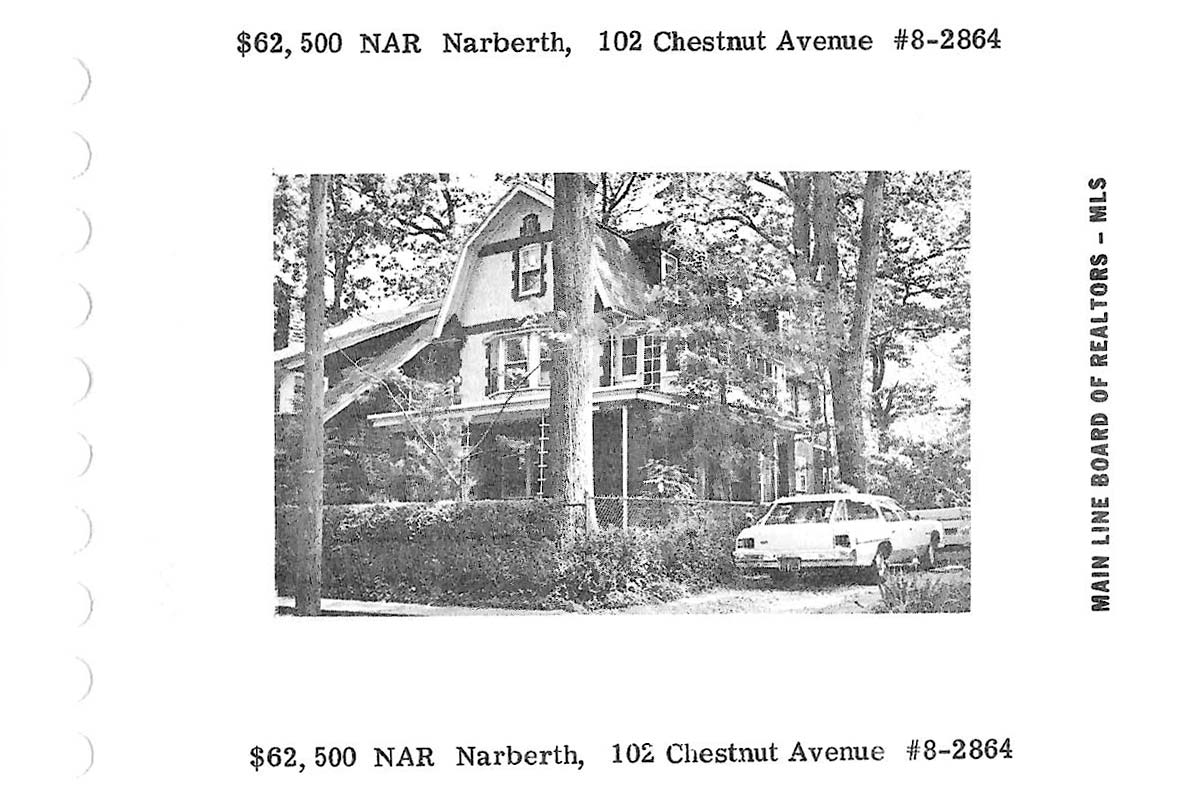 102 Chestnut Avenue real estate listing, 1978