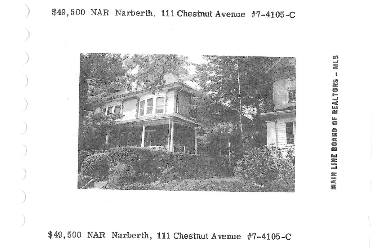 111 Chestnut Avenue real estate listing, 1977