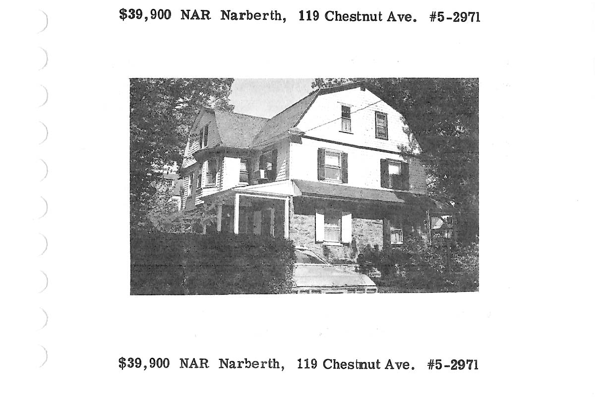 119 Chestnut Avenue real estate listing, 1975
