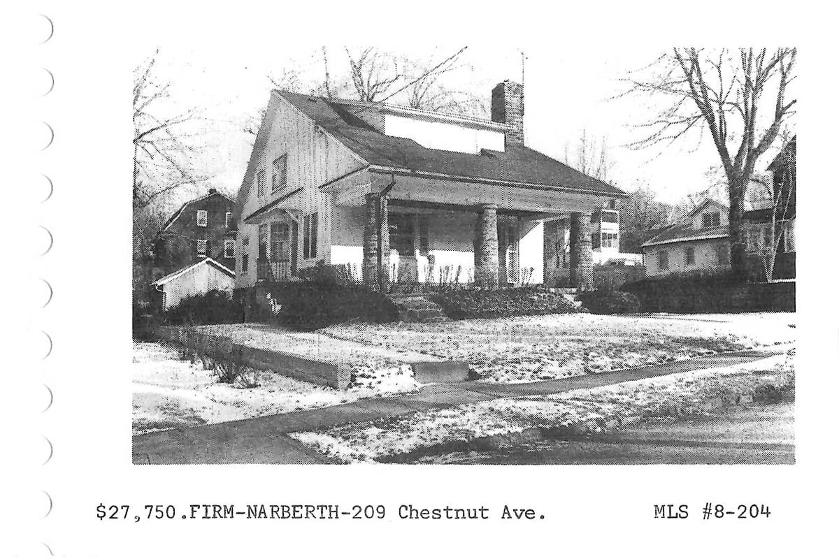 209 Chestnut Avenue real estate listing, 1968