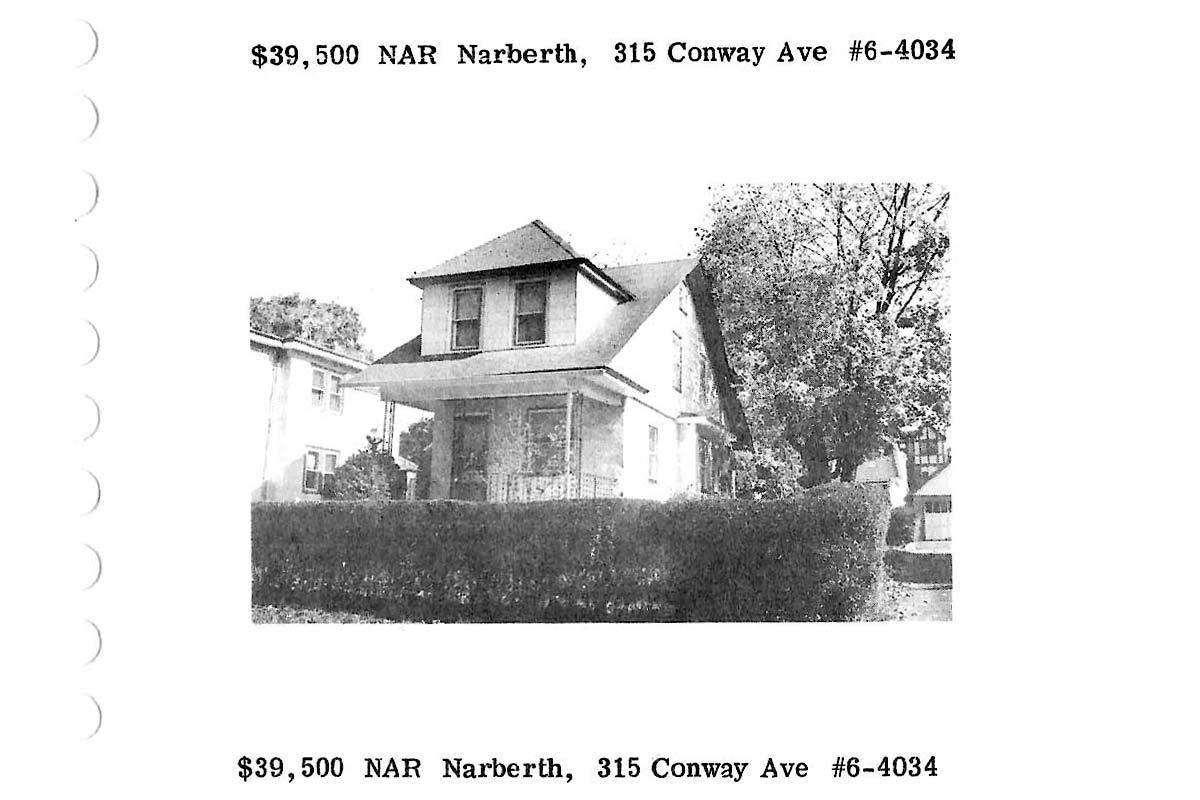 315 Conway Avenue real estate listing, 1976