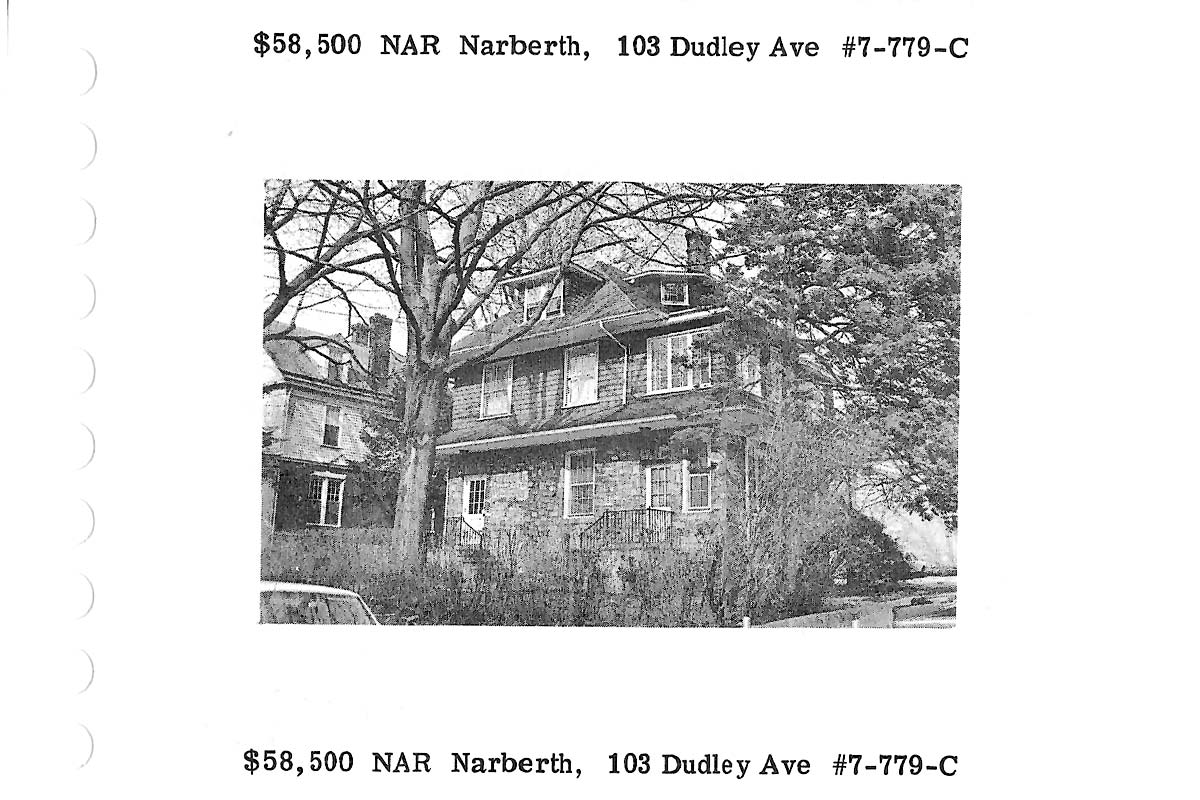 103 Dudley Avenue real estate listing, 1977