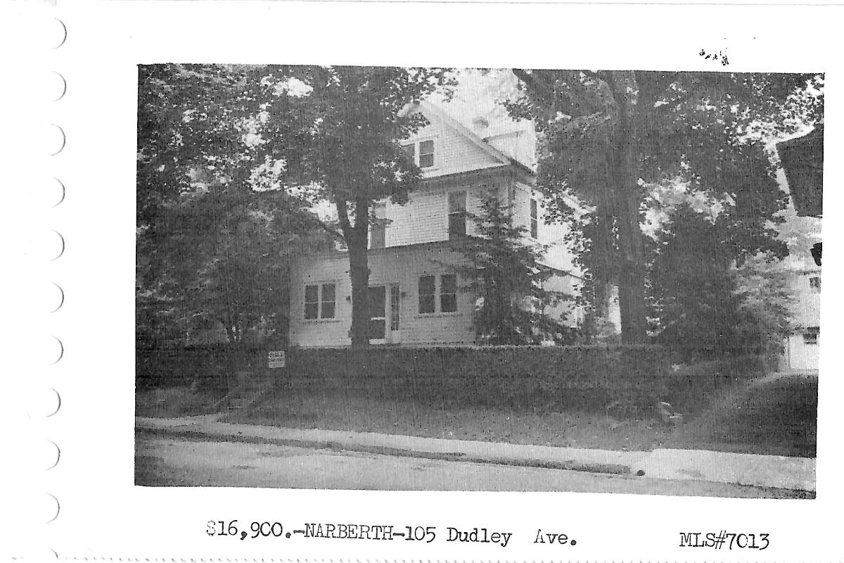 105 Dudley Avenue real estate listing, 1960