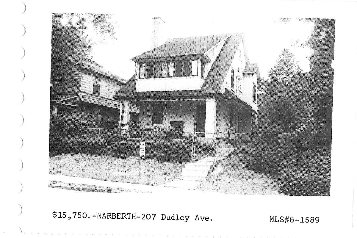 207 Dudley Avenue real estate listing, 1966