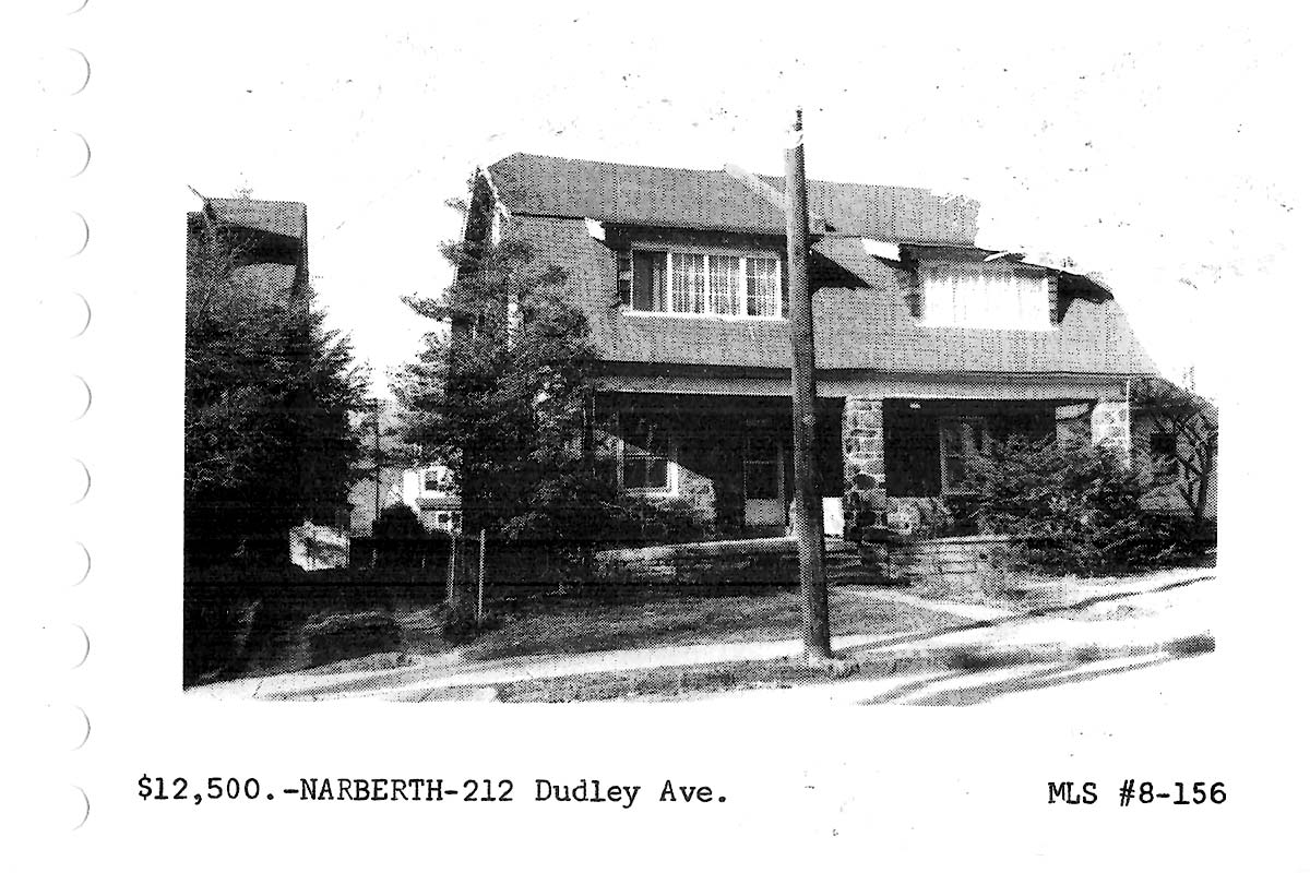 212 Dudley Avenue real estate listing, 1968