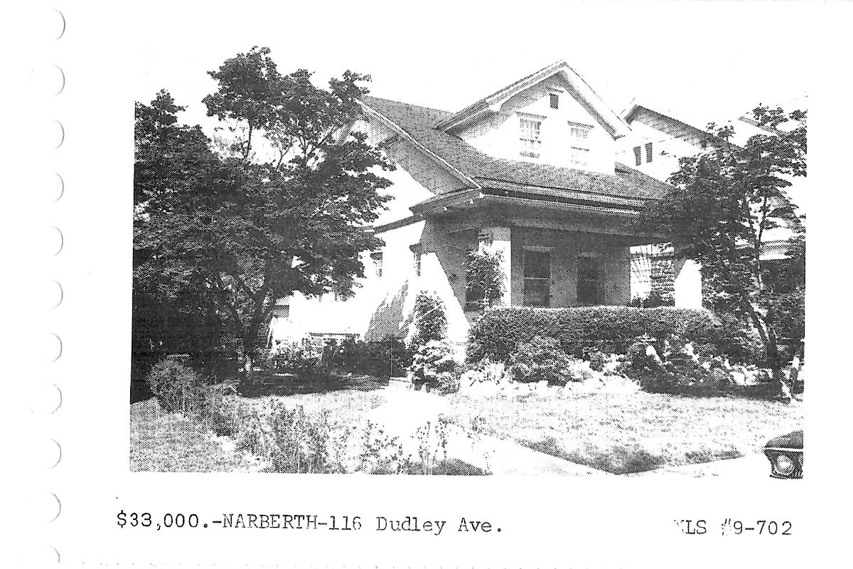 216 Dudley Avenue real estate listing, 1969