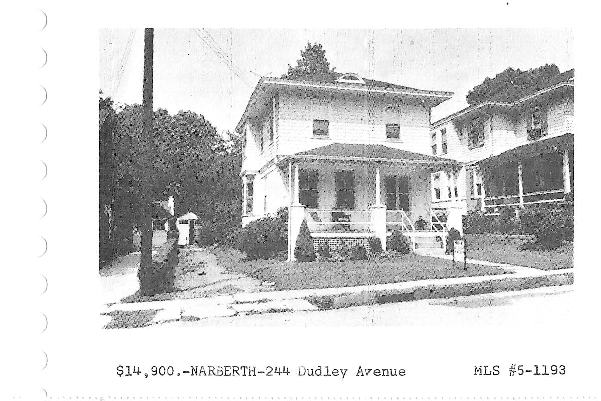 244 Dudley Avenue real estate listing, 1965