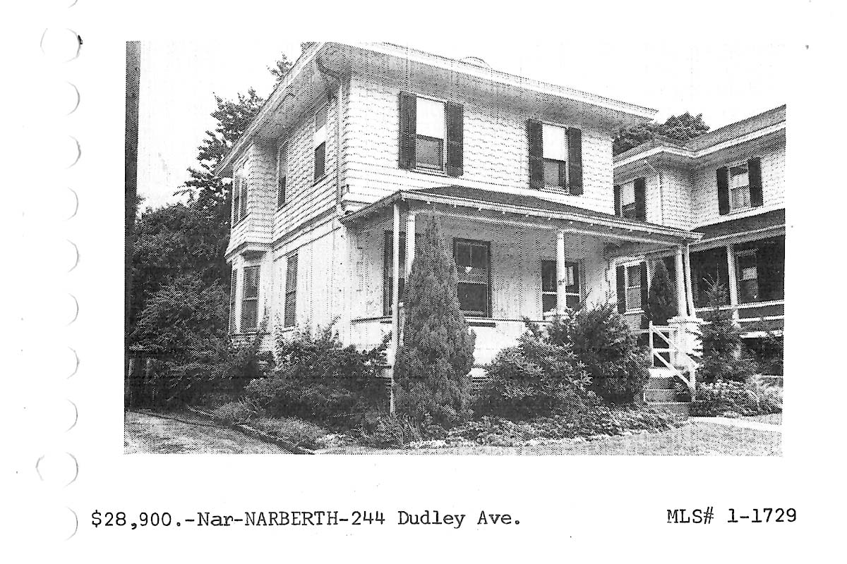 244 Dudley Avenue real estate listing, 1971