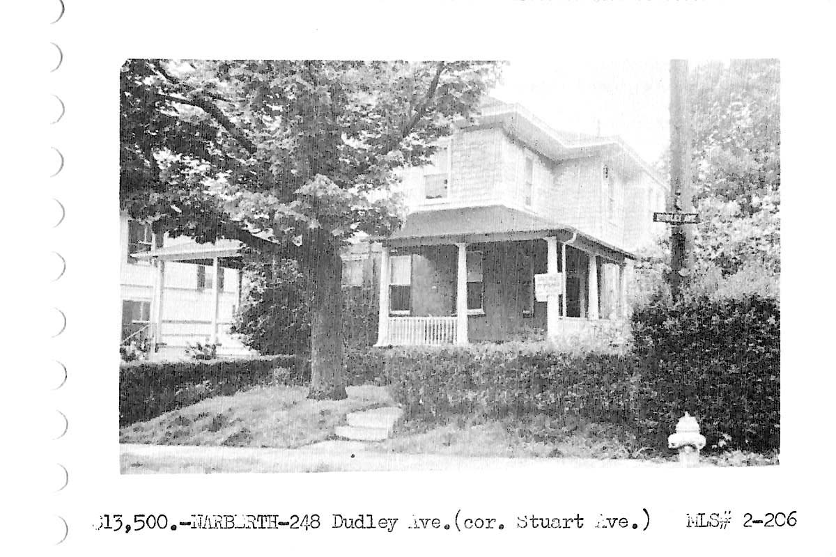 248 Dudley Avenue real estate listing, 1962