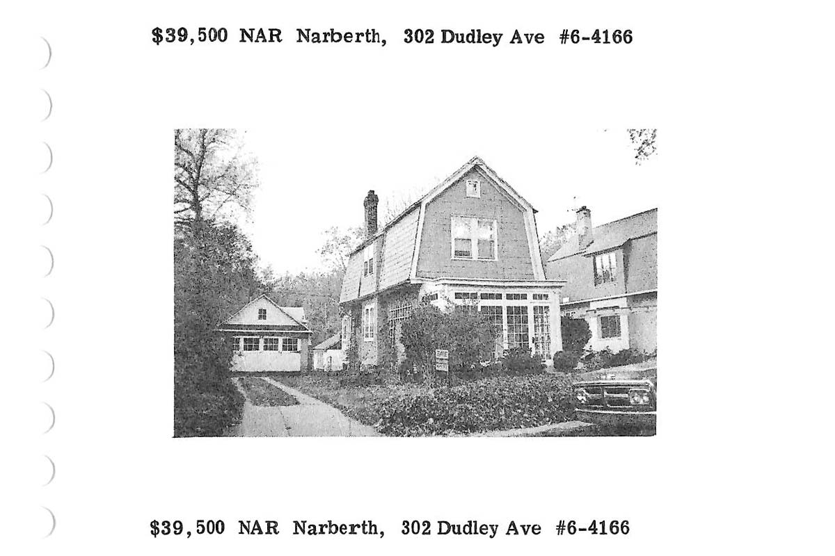 302 Dudley Avenue real estate listing, 1976