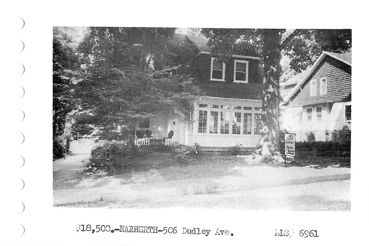 506 Dudley Avenue real estate listing, 1960