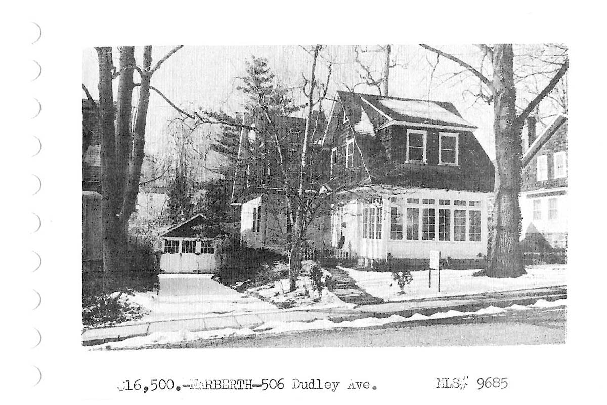 506 Dudley Avenue real estate listing, 1962