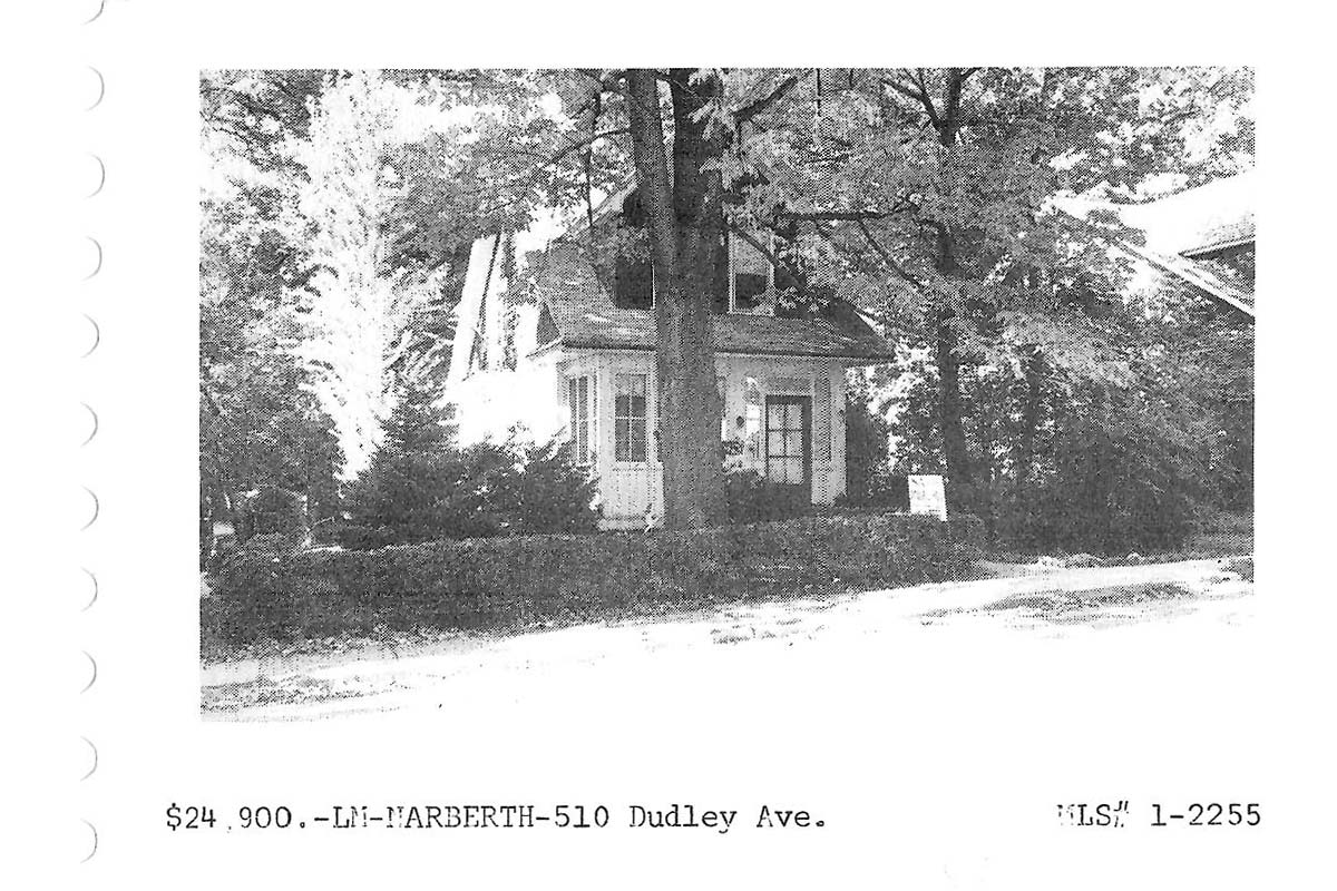 510 Dudley Avenue real estate listing, 1971