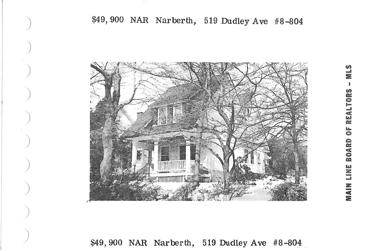 519 Dudley Avenue real estate listing, 1978