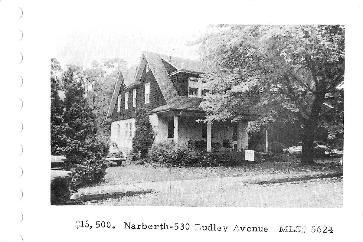 530 Dudley Avenue real estate listing, 1960