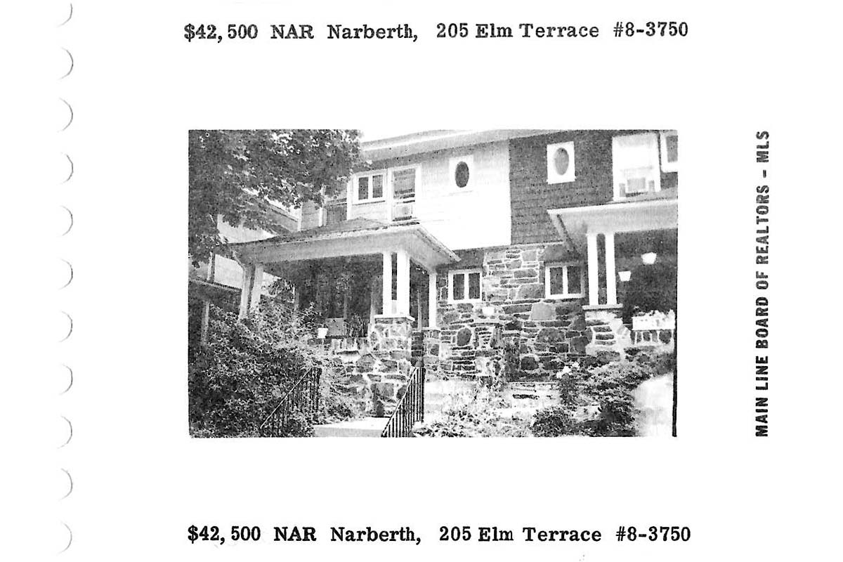 205 Elm Terrace real estate listing, 1978