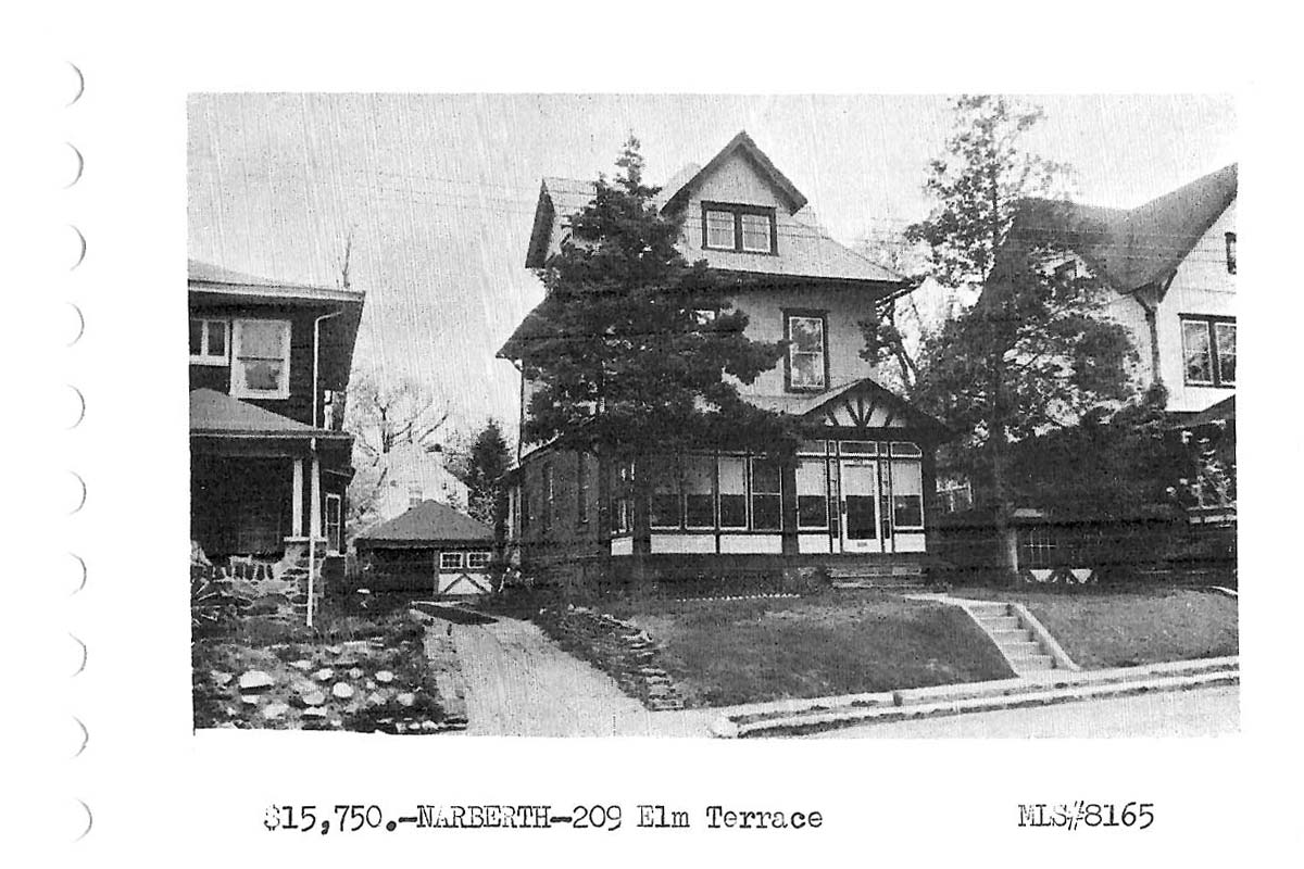 209 Elm Terrace real estate listing, 1961