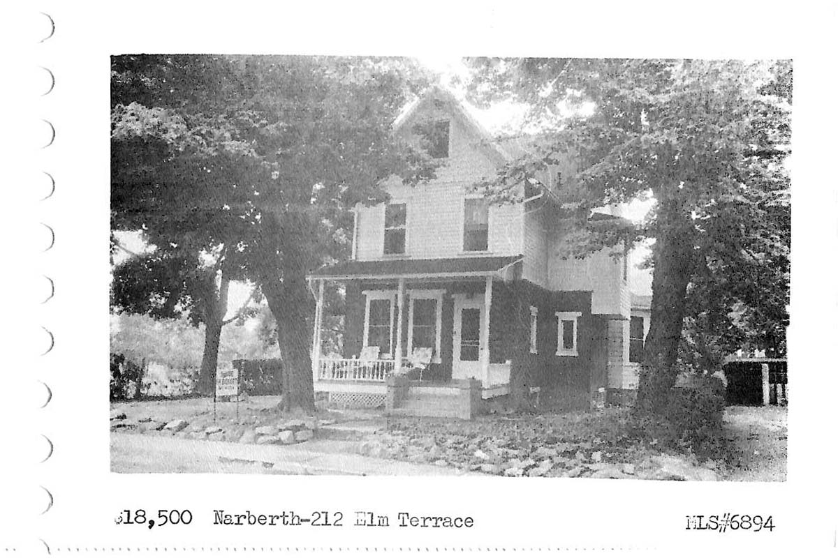 212 Elm Terrace real estate listing, 1960
