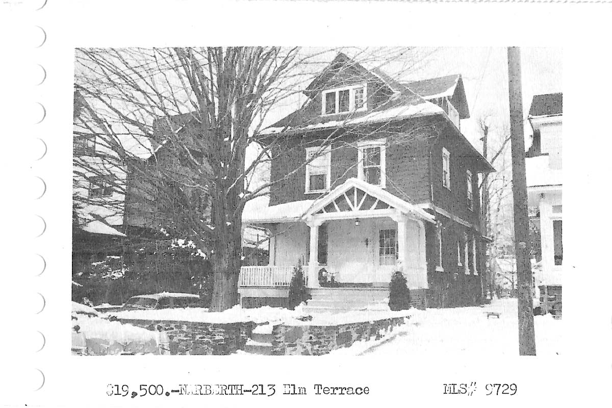 213 Elm Terrace real estate listing, 1962