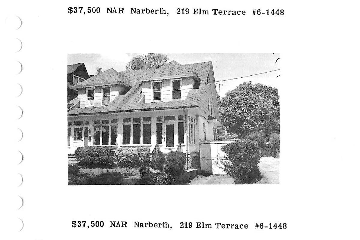 219 Elm Terrace real estate listing, 1976
