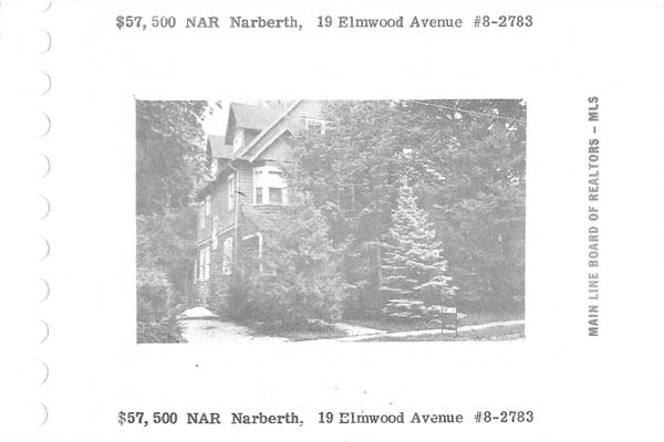 19 Elmwood Avenue real estate listing, 1978