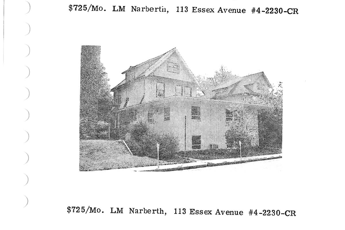 113 N. Essex Avenue real estate listing, 1974