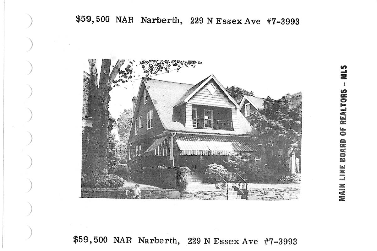 229 N. Essex Avenue real estate listing, 1977