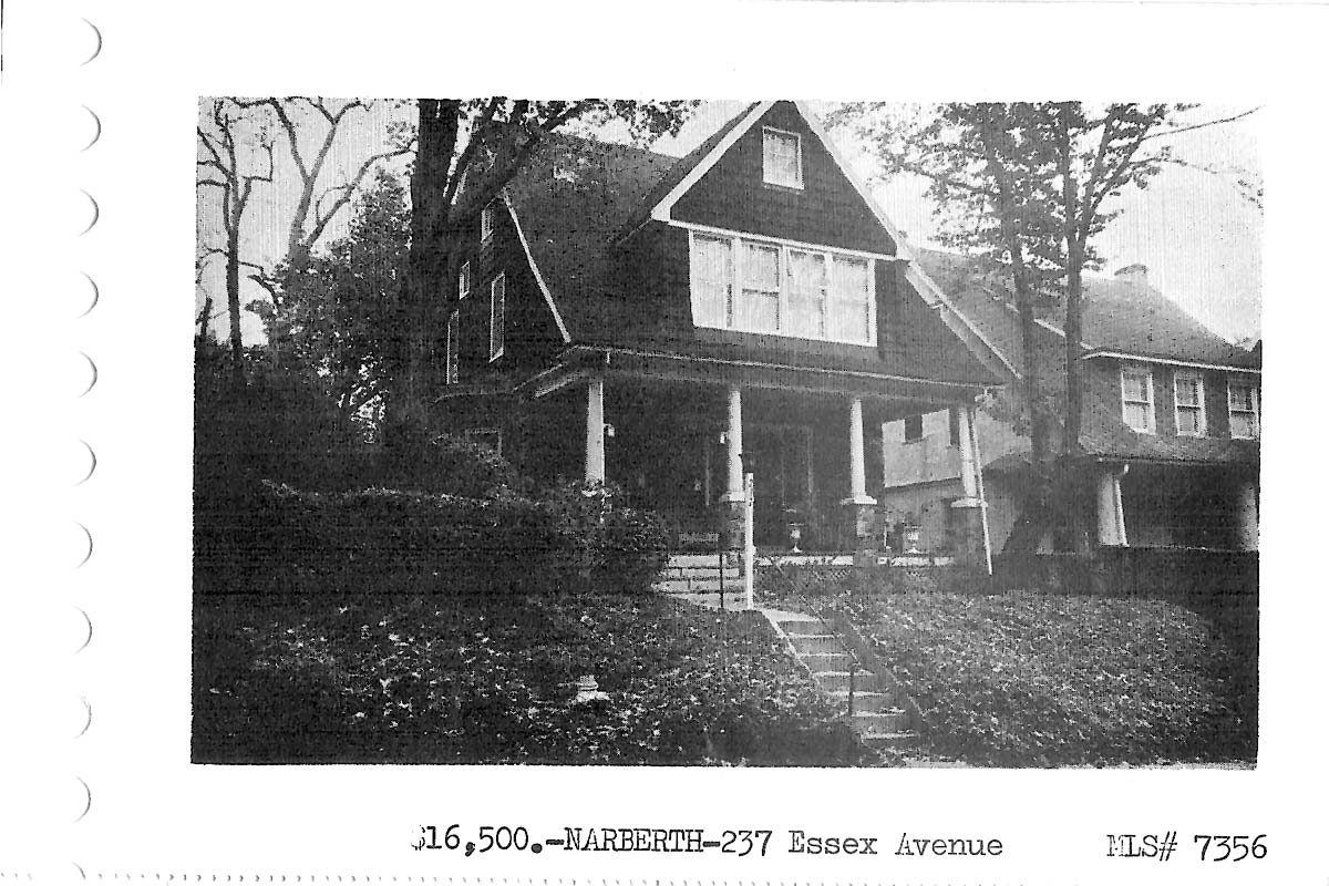 237 N. Essex Avenue real estate listing, 1961