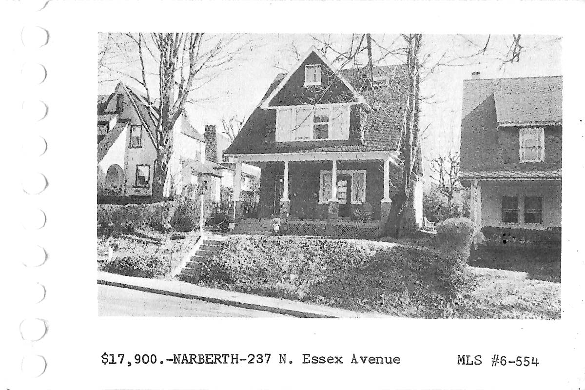 237 N. Essex Avenue real estate listing, 1966