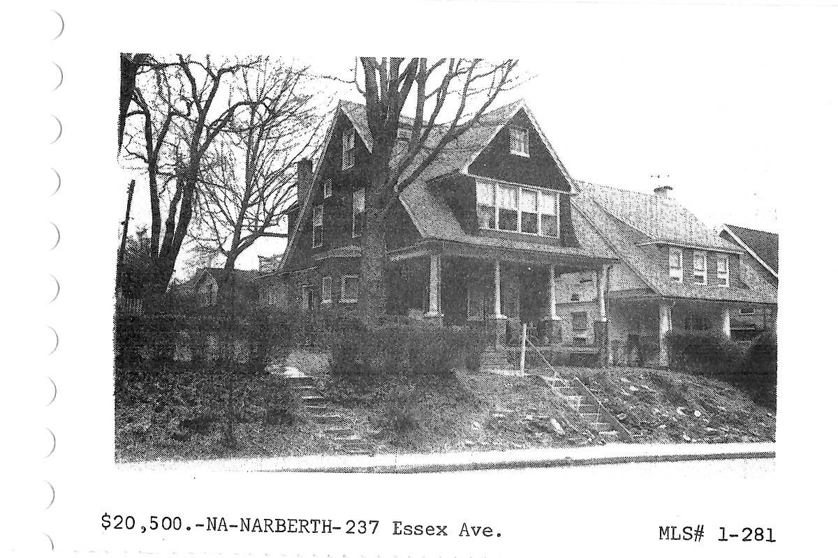 237 N. Essex Avenue real estate listing, 1971