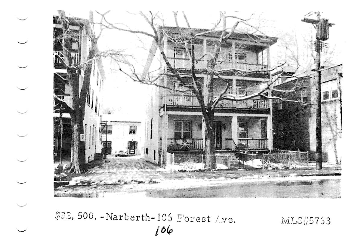 106 Forrest Avenue real estate listing, 1961