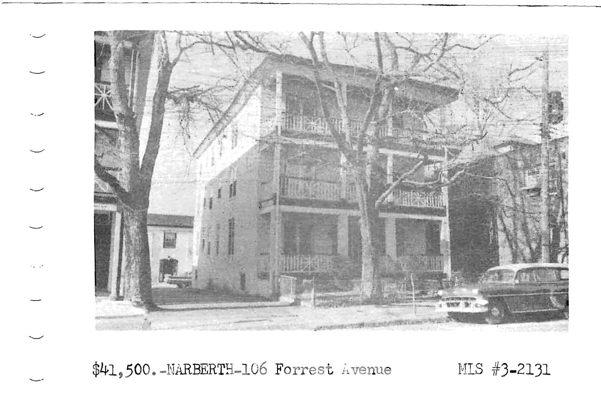 106 Forrest Avenue real estate listing, 1964