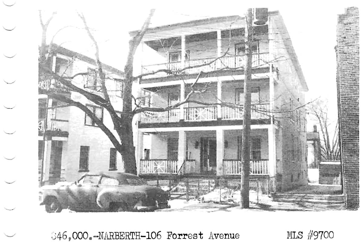 106 Forrest Avenue real estate listing, 1962