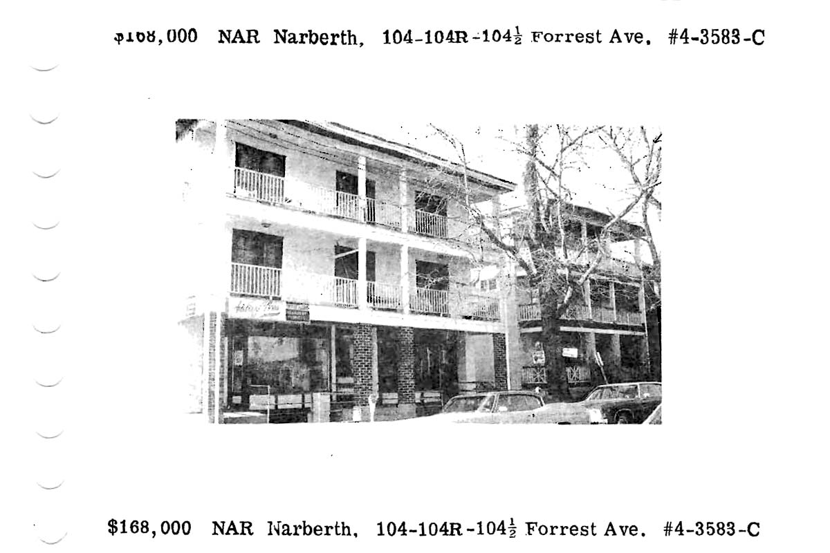 104 Forrest Avenue real estate listing, 1975