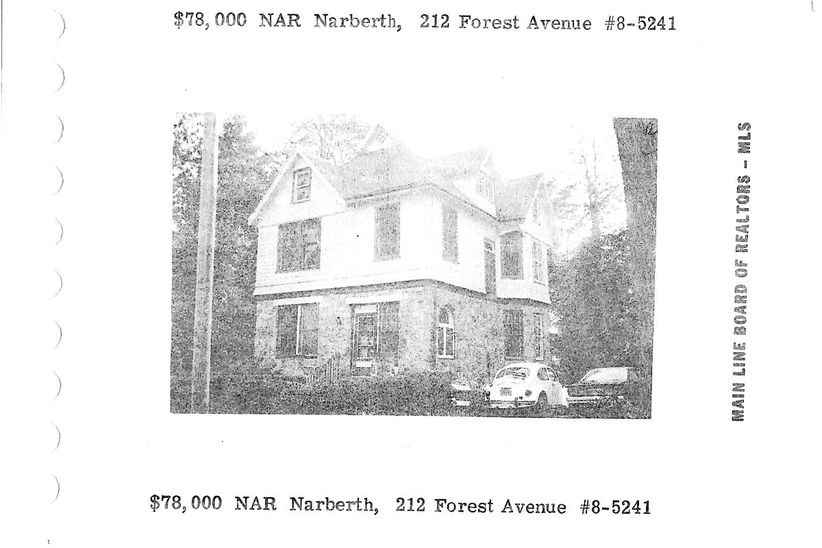 212 Forrest Avenue real estate listing, 1978