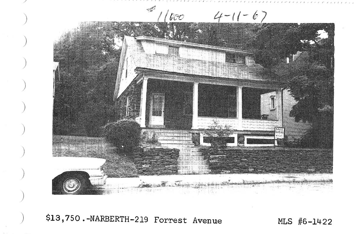 219 Forrest Avenue real estate listing, 1966