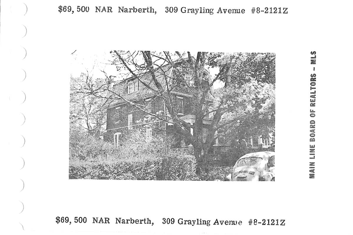 309 Grayling Avenue real estate listing, 1978