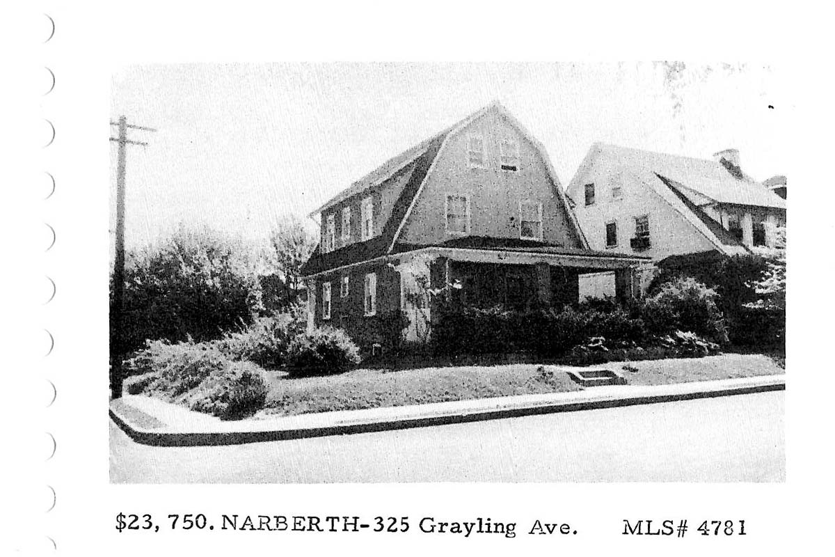 325 Grayling Avenue real estate listing, 1960
