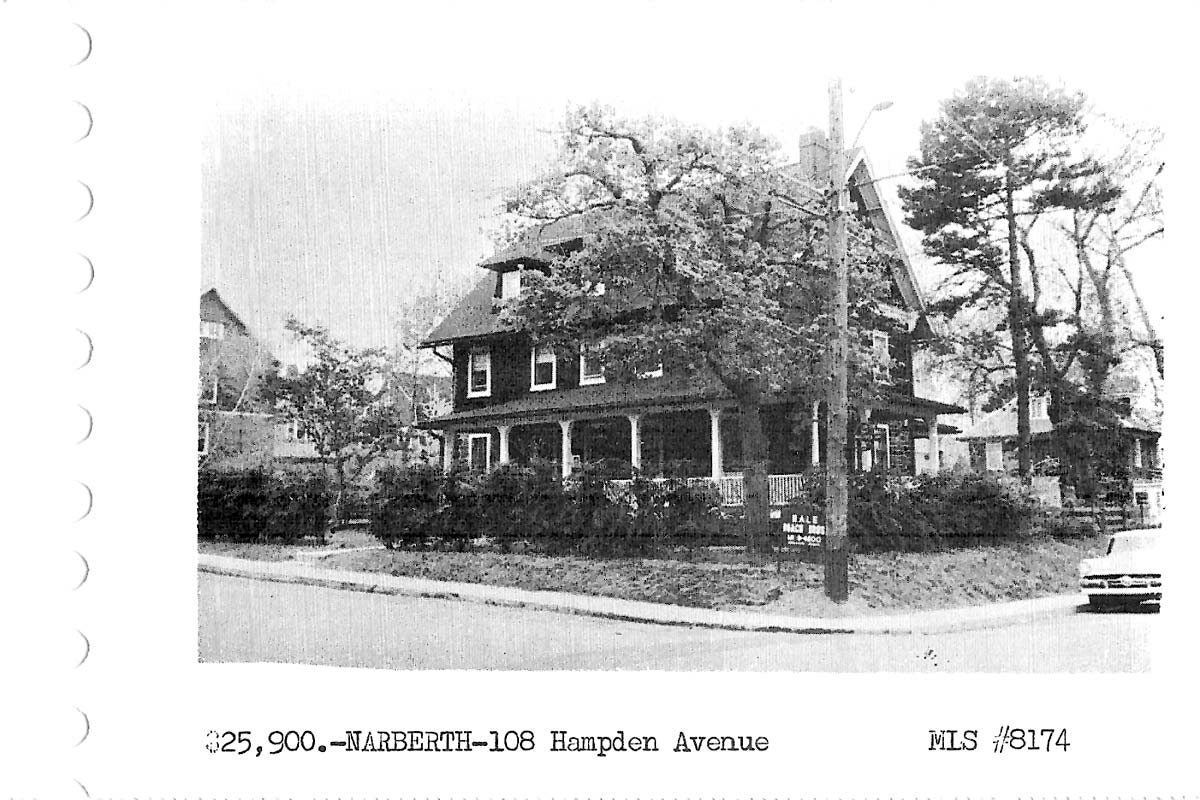 108 Hampden Avenue real estate listing, 1961