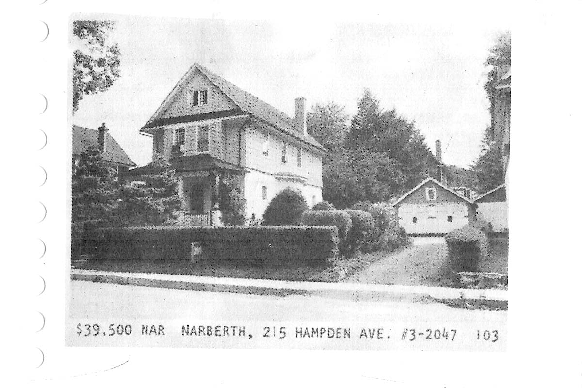 215 Hampden Avenue real estate listing, 1973