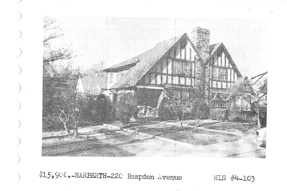 220 Hampden Avenue real estate listing, 1964